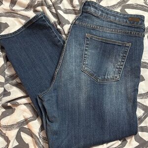 Kit From the Kloth Dark Fade Reese Ankle Straight Leg Denim Jeans petite